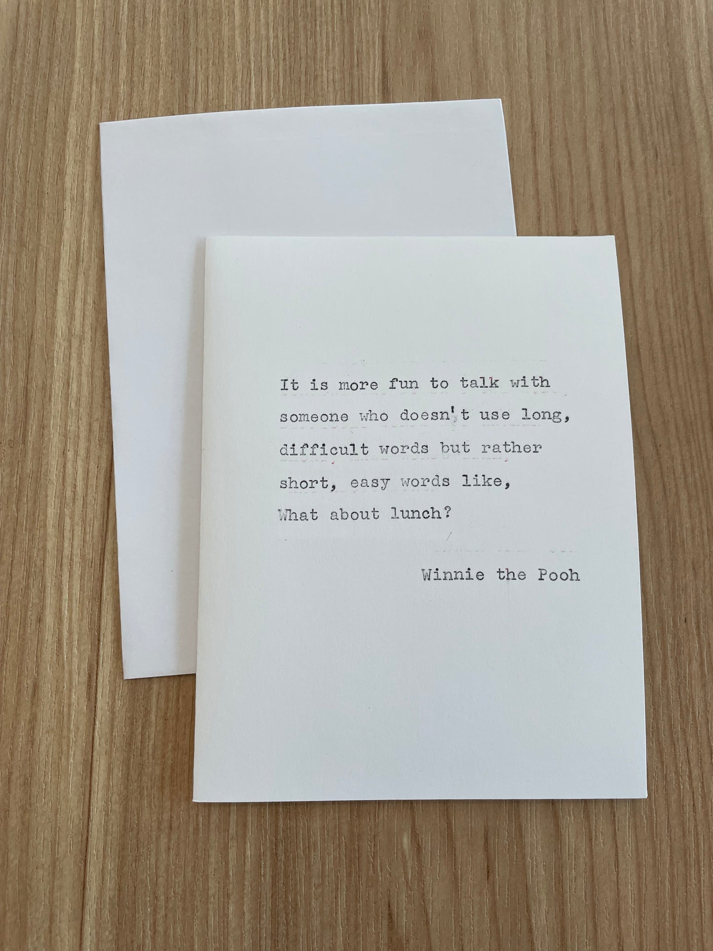 Typewriter Note Card (Winnie the Pooh)