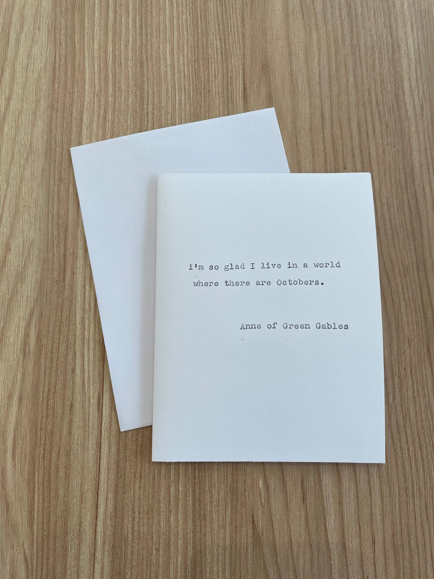 Typewriter Note Card (Anne of Green Gables)