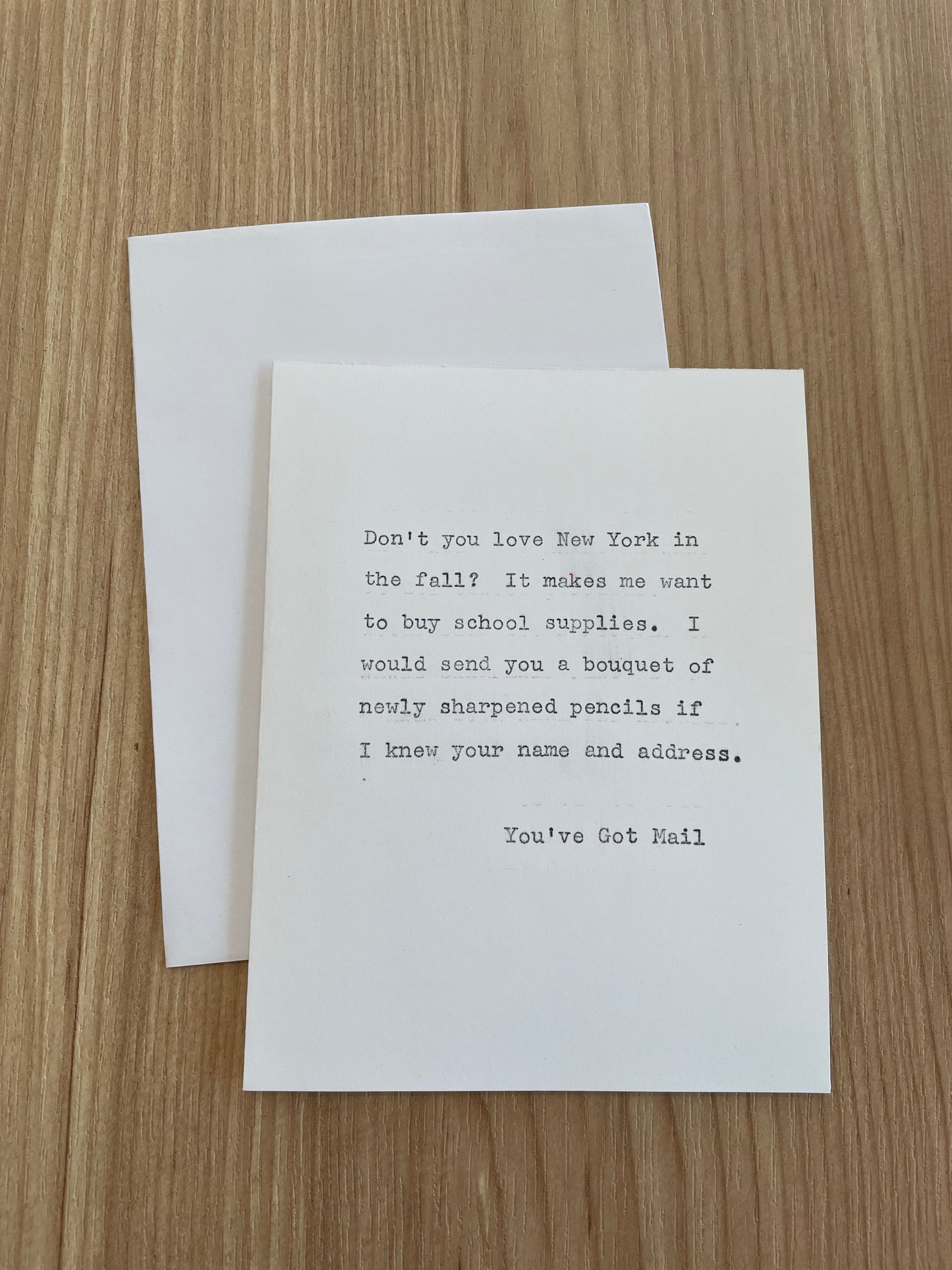 Typewriter Note Card (You’ve Got Mail)