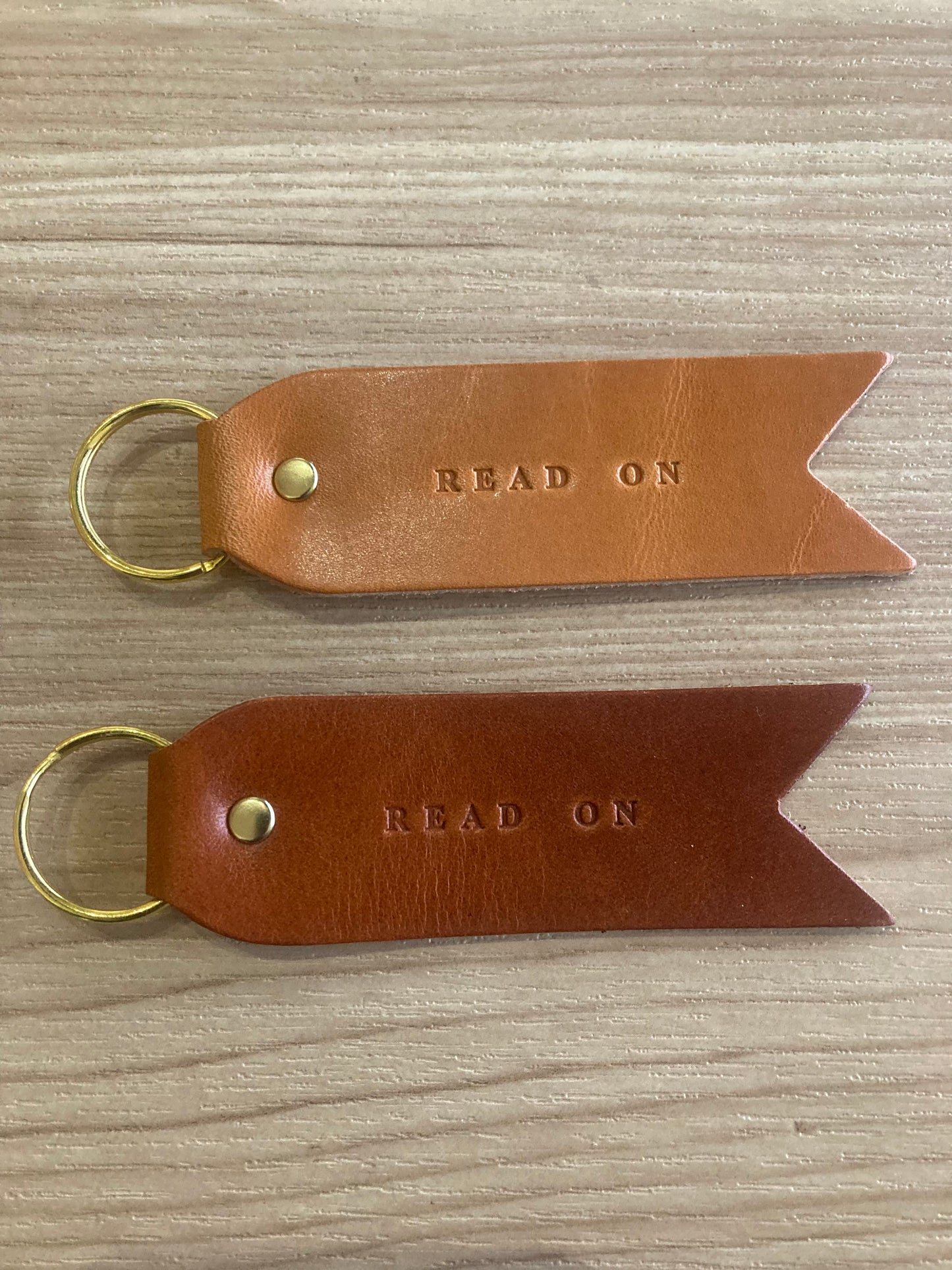 Leather “Read On” Keychain