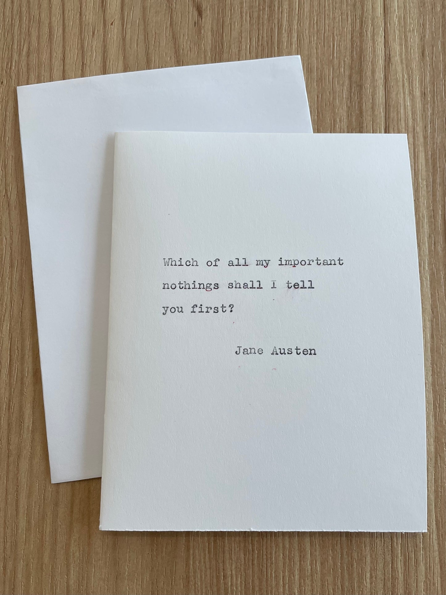 Typewriter Note Card (Jane Austen)