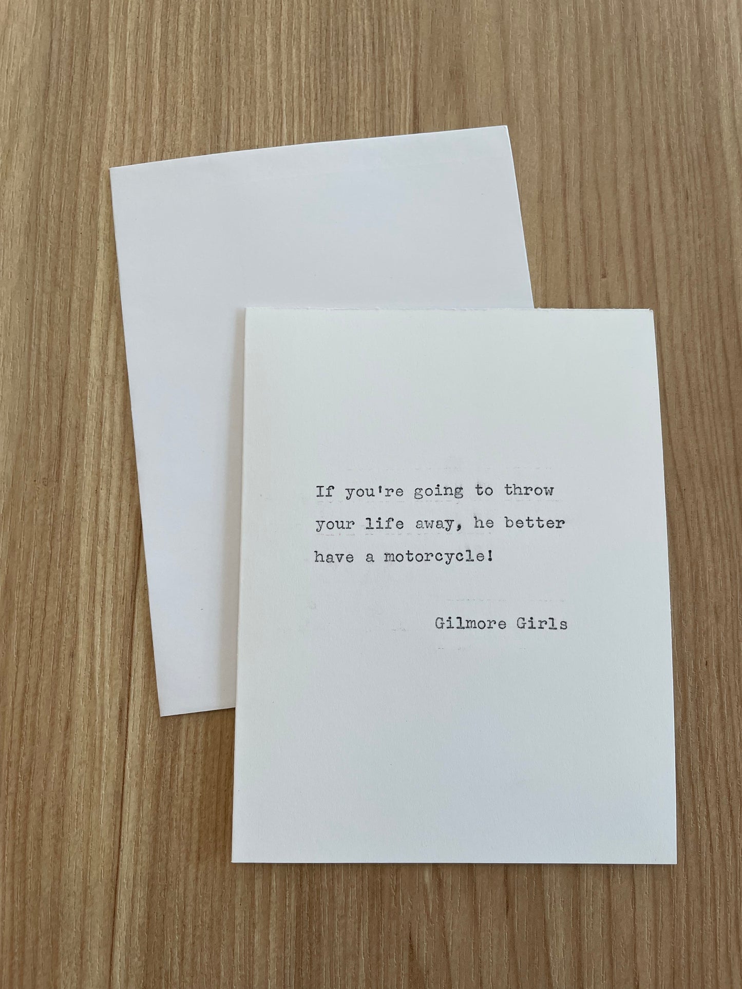 Typewriter Note Card (Gilmore Girls)