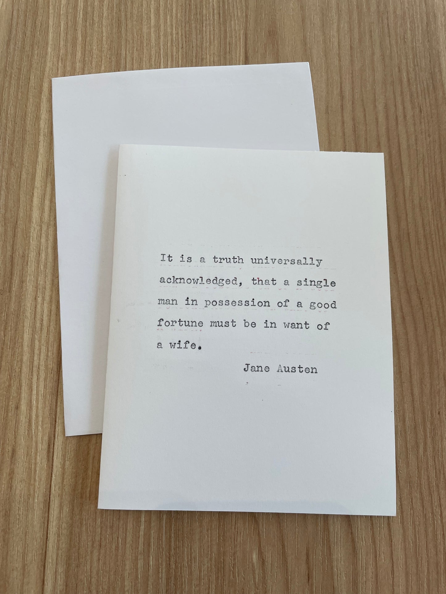 Typewriter Note Card (Jane Austen)