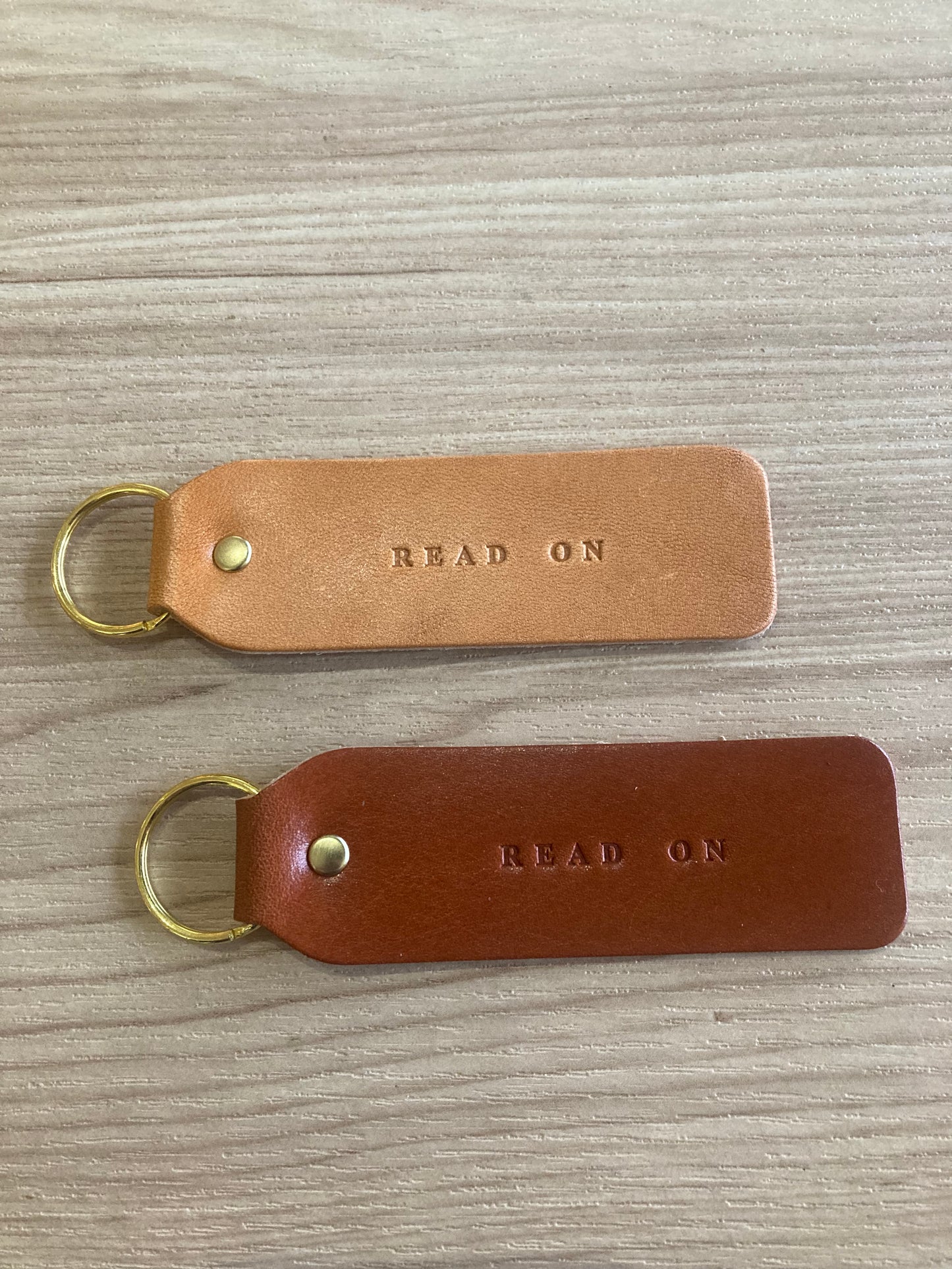 Leather “Read On” Keychain