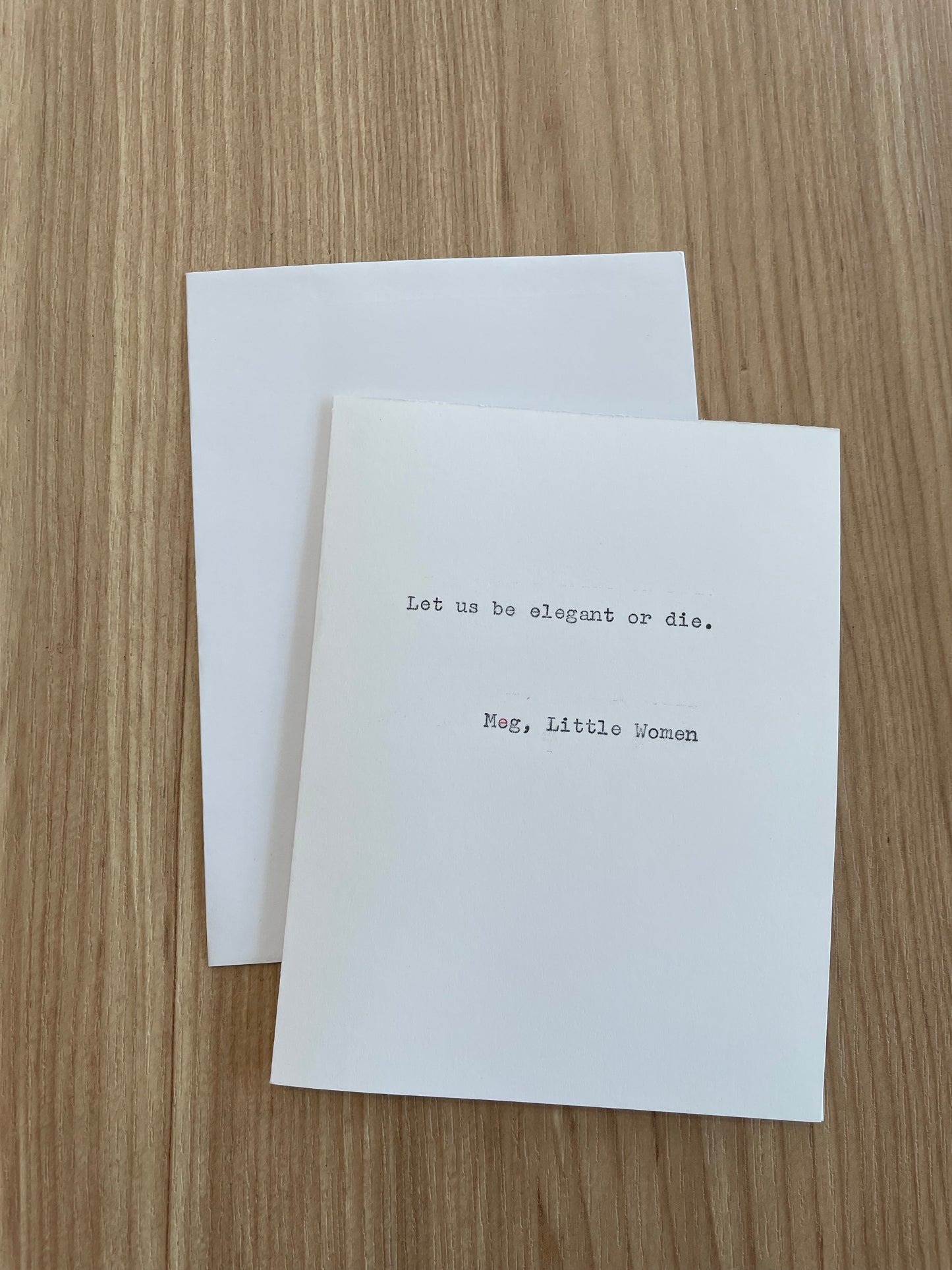 Typewriter Note Card (Little Women)