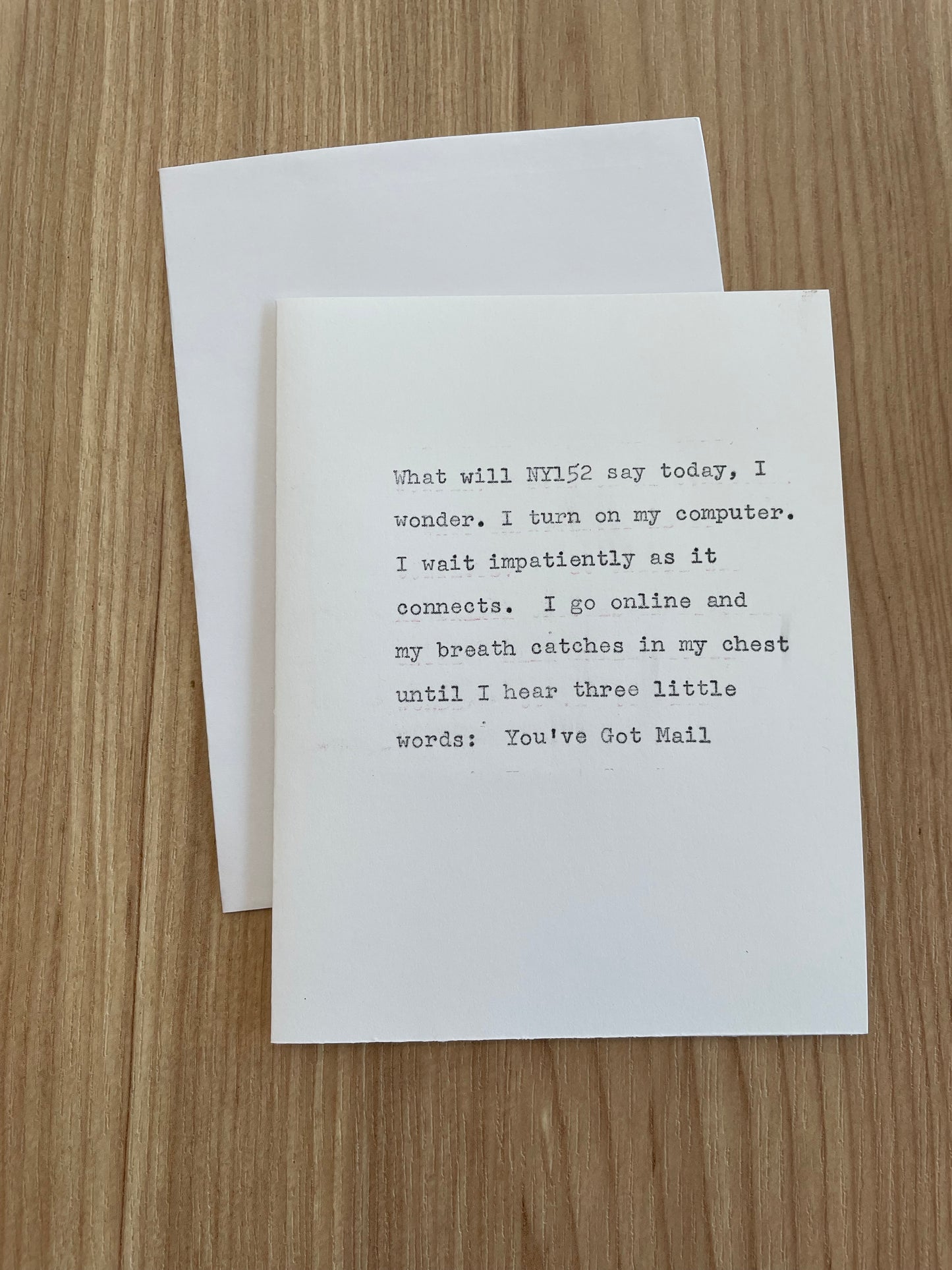 Typewriter Note Card (You’ve Got Mail)