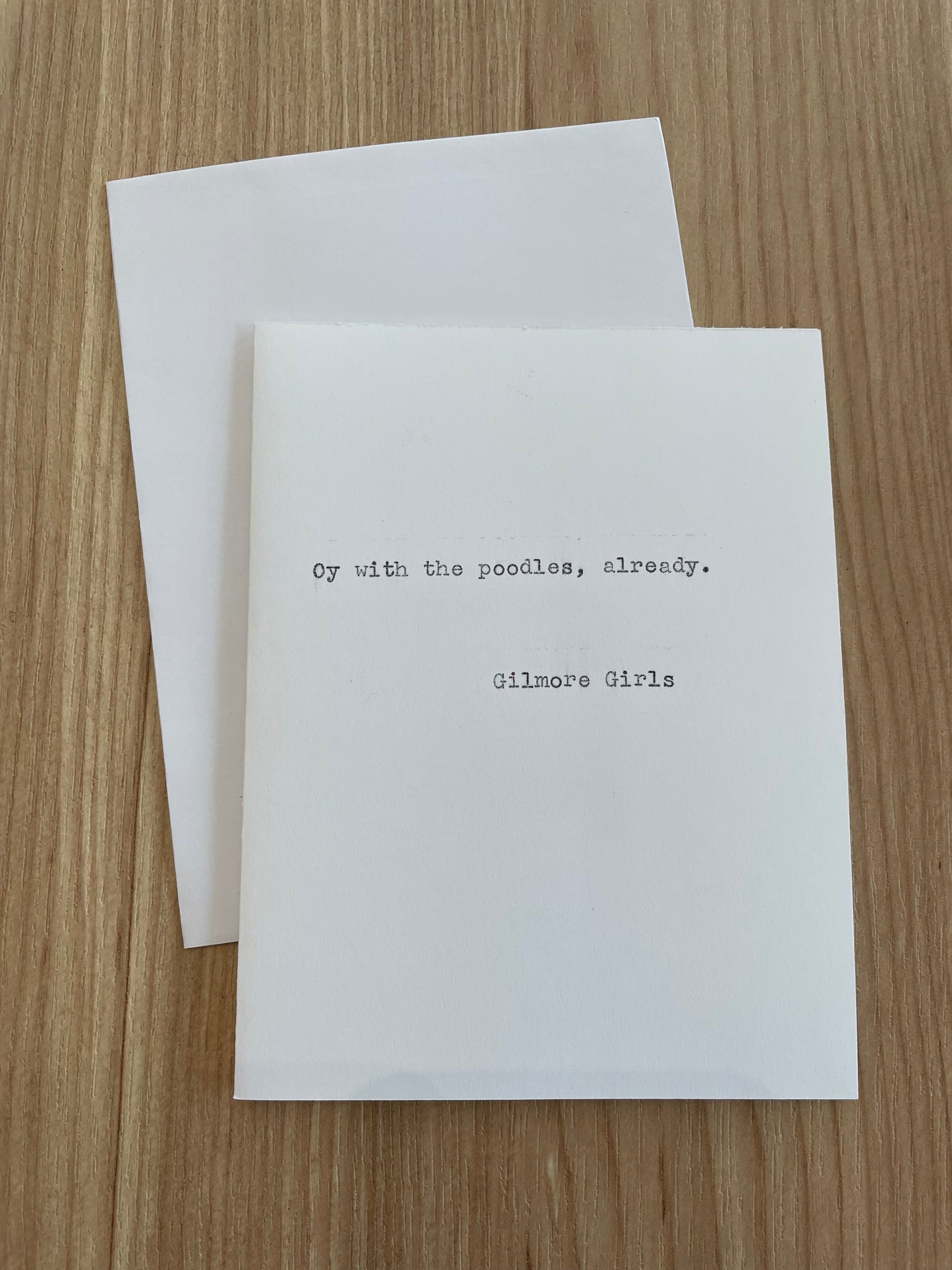Typewriter Note Card (Gilmore Girls)