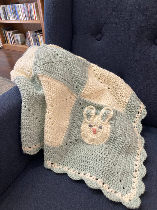 Hand Crocheted Baby Bunny Blanket