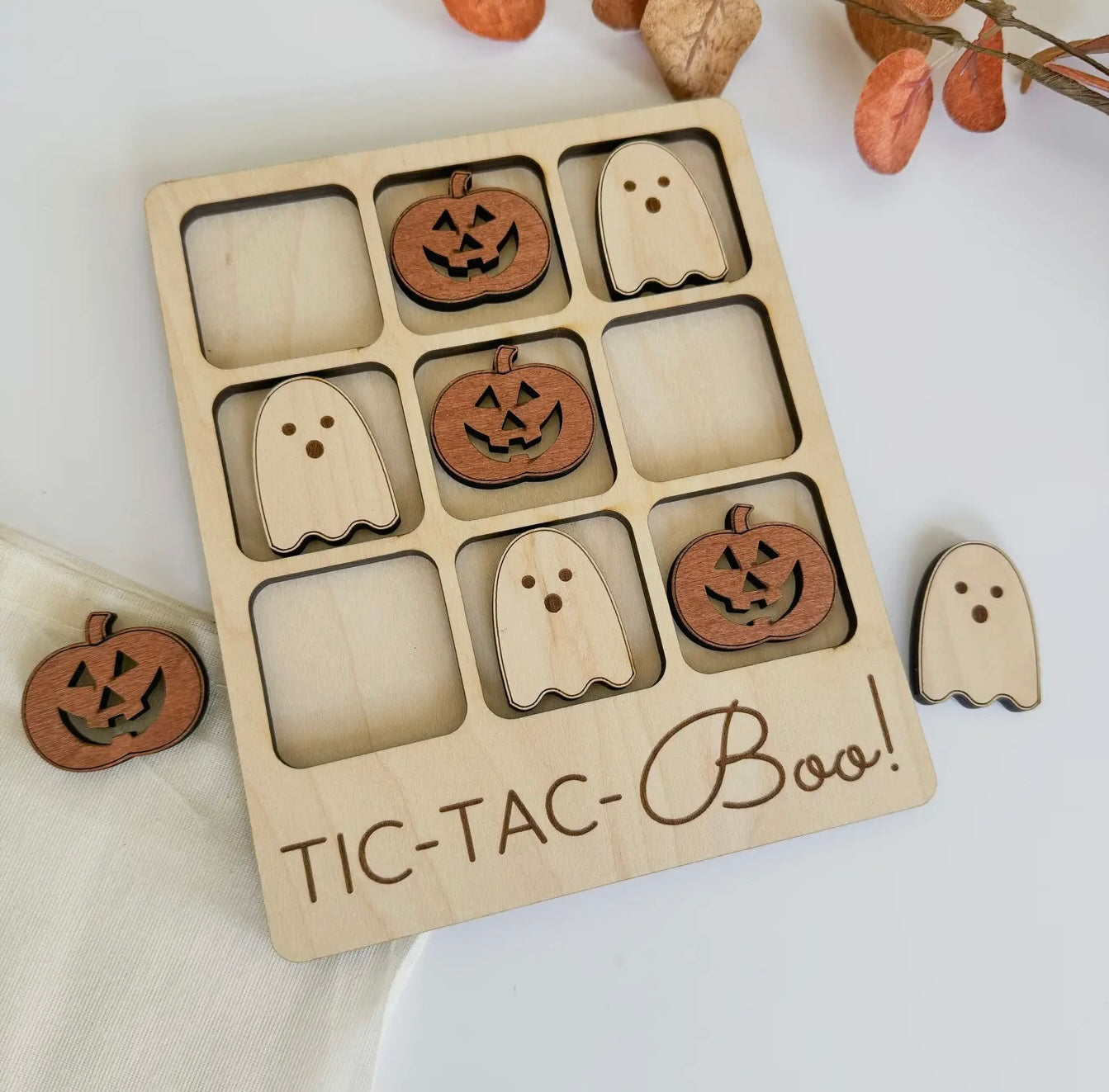 Tic-Tac-Boo—Wooden Halloween Game