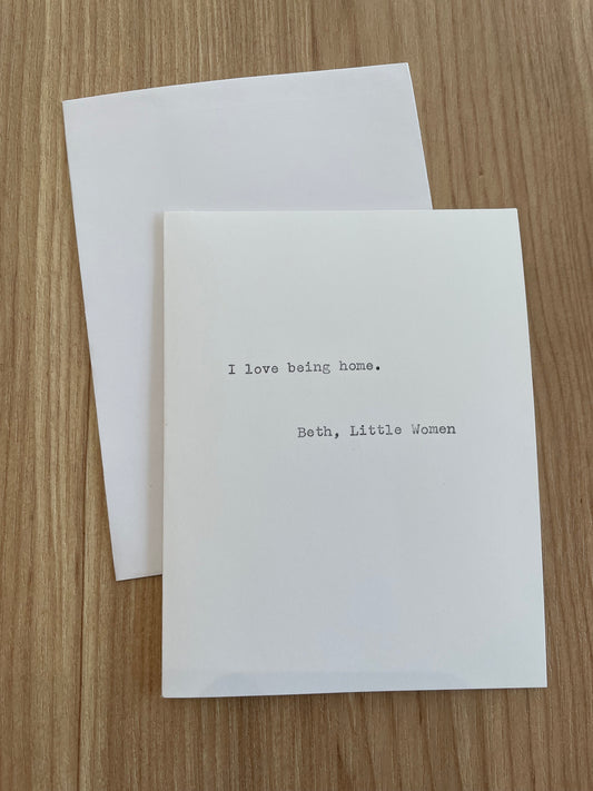 Typewriter Note Card (Little Women)