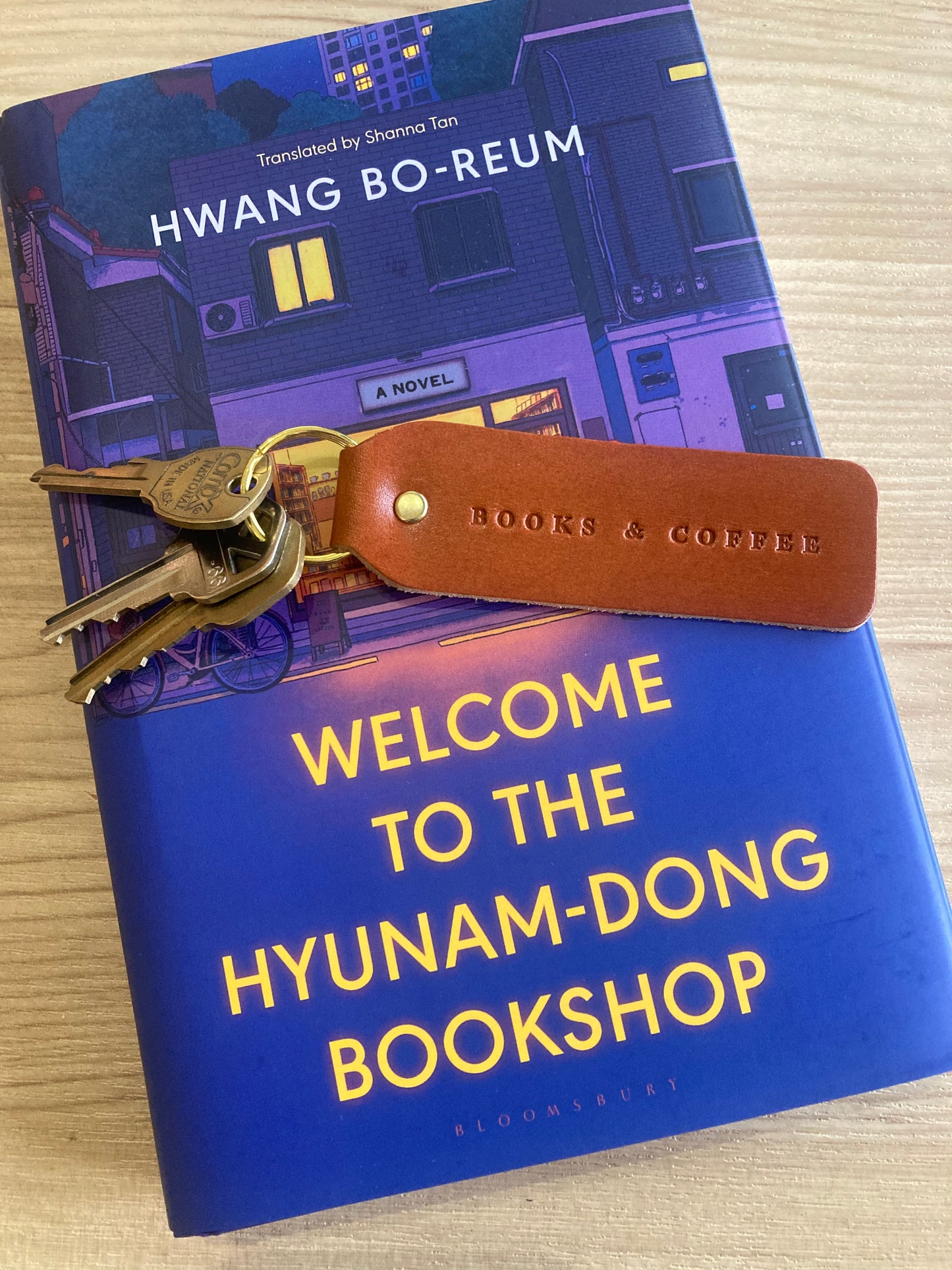 Leather “Books Are Life” Keychain