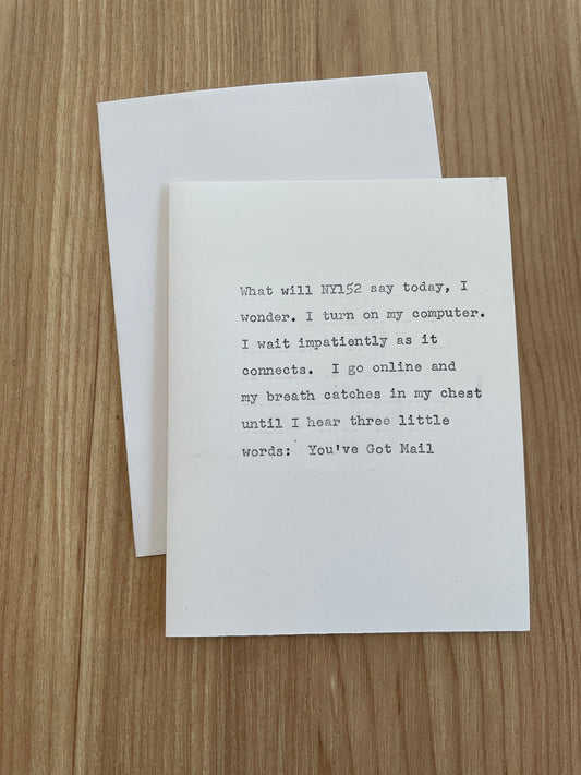 Typewriter Note Card (You’ve Got Mail)